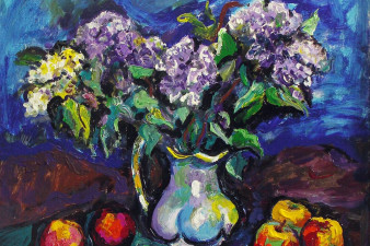 Сирень и яблоки. 2012. Холст, масло. 80х90